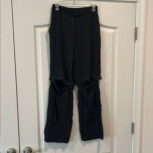 Noli Black Wide-Leg Trousers